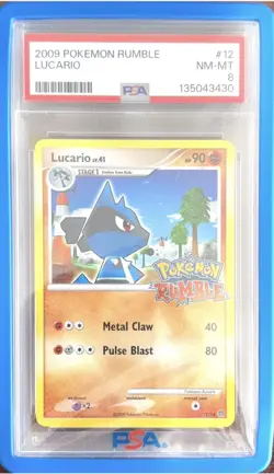PSA 8 Lucario 12/16 Pokemon Rumble NM-MT Graded Pokemon Card - Image 1