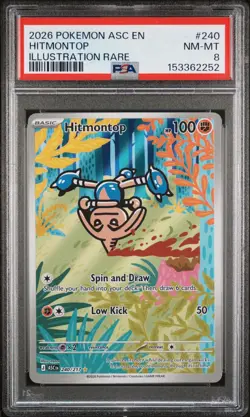 2026 POKEMON ASC EN-ASCENDED HEROES ILLUSTRATION RARE #240 HITMONTOP PSA 8 - Image 1