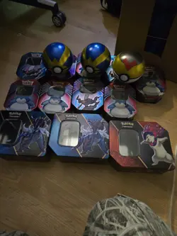 Empty Pokemon Tin Lot -Empty- Pokeball Tins Empty And 25 Mini Tins Empty! - Image 1