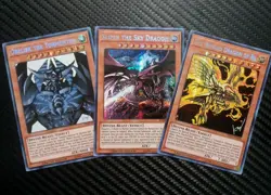 * EGYPTIAN GOD 3 CARD SET * SLIFER RA OBELISK PRISMATIC SECRET RARE TN19 YUGIOH! - Image 1