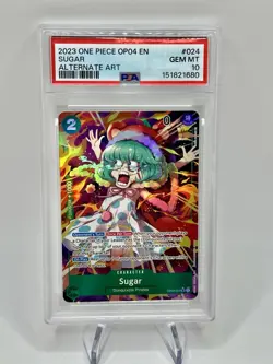 2023 ONE PIECE OP04-KINGDOMS OF INTRIGUE ALTERNATE ART #024 SUGAR PSA 10 ENG - Image 1