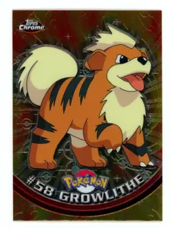 Pokemon Card - Growlithe #58 - Topps Chrome - Image 1