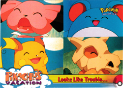 #44 Looks Like Trouble... MP - Topps Pokemon Pikachu's Vacation Blue Logo - Image 1