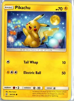 Pikachu 56/236 Common Unified Minds Pokemon Lightly Played - Image 1