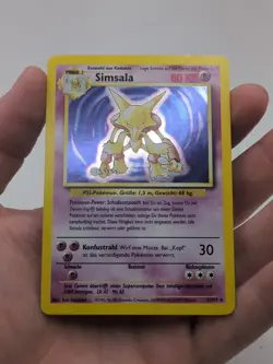 Pokemon TCG Simsala Alakazam 1/102 Holo Rare German Base Set 1999 WOTC Vintage - Image 1