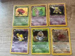 TEAM ROCKET DARK POKEMON LOT OF 6 HOLOS 2000 WOTC POKEMON (Alakazam, Slowbro) - Image 1