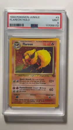 1999 Pokemon Jungle Flareon-Holo PSA Graded 9 Mint # 3/64 - Image 1