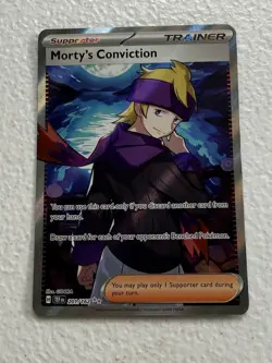 Mortys Conviction Temporal Forces Full Art Trainer Pokemon 201/162 MP - Image 1