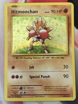 Pokemon TCG Hitmonchan Evolutions Holo Rare Card 62/108 NM Near Mint - Image 1