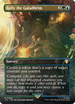 Rally the Galadhrim (Borderless) #499 (Foil) NM Lord of the Rings LTC Magic MTG - Image 1