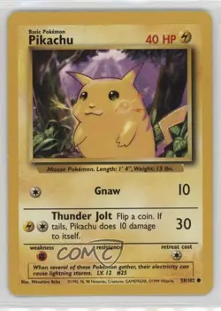 Pikachu Pokemon Base Set #58 1999 - Image 1