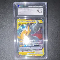 Pokemon Pikachu & Zekrom GX CGC 9.5 TAG TEAM Holo Shining Together Mu Chinese - Image 1