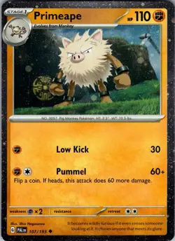 Primeape Paldea Evolved 107/193 Cosmo Holo Pokemon Near Mint - Image 1