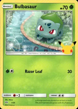 Bulbasaur 001/025 Promo McDonald's 25th Anniversary Promos Pokemon Near Mint - Image 1
