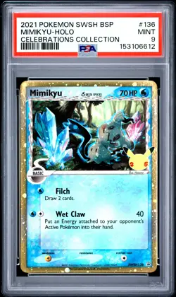 2021 POKEMON SWSH BLACK STAR PROMO CELEBRATIONS COLLECTION MIMIKYU-HOLO PSA 9 - Image 1