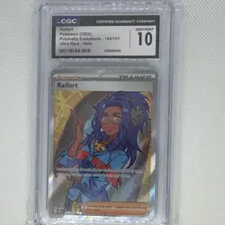 Pokemon Raifort 142/131 Sv: Prismatic Evolutions Ultra Rare CGC 10 Holo - Image 1