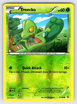 Treecko 6/160 2015 XY Primal Clash Pokemon Card Nintendo Reverse Holo - Vlp - Image 1