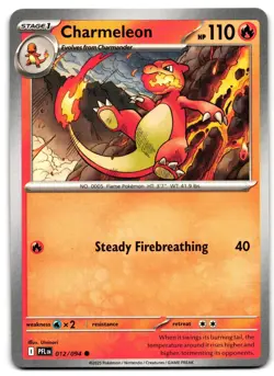 Charmeleon 012/094 - 🌊 Phantasmal Flames Common Pokemon TCG 🖤 - M/LP - Image 1