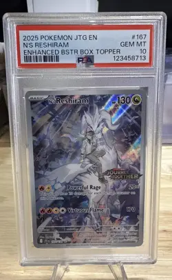 2025 Pokemon Reshiram Enhanced Box Topper GEM MT 10 PSA Graded Stamped - Image 2