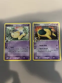 Nintendo Pokemon TCG EX Delta Species Cyndaquil 45/101 & Quilava 36/101 LP - Image 1
