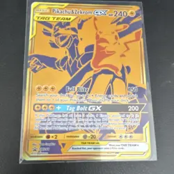 Pokemon TCG Pikachu & Zekrom GX SM168 Promo TAG TEAM Holo 240 HP English - Image 1