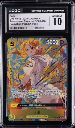 2025 ONE PIECE JAPANESE #OP08-106 NAMI CGC 10 GEM MINT - Image 1
