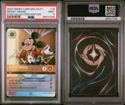 PSA 9 MICKEY MOUSE FOIL 18/P1 DISNEY LORCANA D100 COLLECTOR’S EDITION ENGLISH - Image 3
