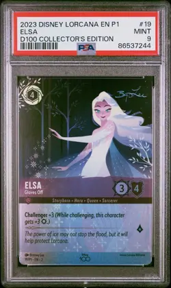 PSA 9 ELSA FOIL 19/P1 DISNEY LORCANA D100 COLLECTOR’S EDITION ENGLISH 2023! - Image 1