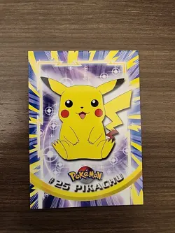 Pokemon Topps TV Animation Edition #25 Pikachu! Black Logo! - Image 1