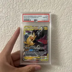 2019 POKEMON SUN & MOON TEAM UP #33 PIKACHU & ZEKROM GX PSA 10 - Image 4