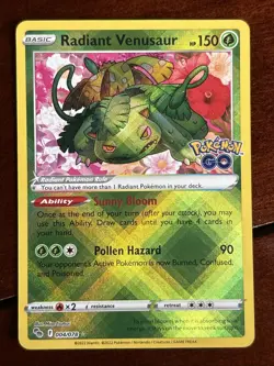 Pokemon Go Radiant Venusaur 004/078 Holo Rare - Image 1