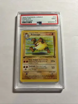 1999 Pokemon Jungle 1st Edition #43 Primeape PSA 9 MINT - Image 1