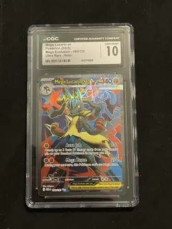 CGC 10 Mega Lucario EX Ultra Rare Holo Pokemon TCG Me01 160/132 - Image 1