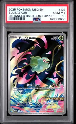 2025 POKEMON MEG EN-MEGA EVOLUTION ENHANCED BOOSTER BOX TOPPER BULBASAUR PSA 10 - Image 1