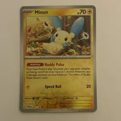 Pokemon Minun 061/182 SV04: Paradox Rift Reverse Holo Basic Common - Image 1