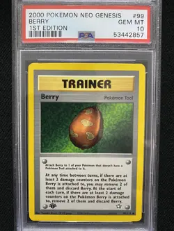 2000 Pokemon Neo Genesis 1st Edition Berry 99/111 PSA 10 Gem Mint - Image 1