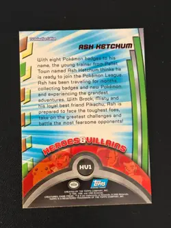 Ash Ketchum HV1 Pokemon Topps - Image 2