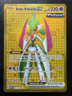Pokemon Iron Valiant ex 261/182 SV04: Paradox Rift Hyper Rare (NM) - Image 1