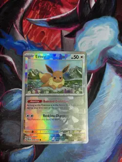 Pokemon Eevee TCG Reverse Holo Variant Prismatic Evolutions Pokeball NM - Image 1