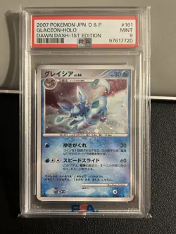 🌟2007 POKEMON JPN DIAMOND & PEARL DAWN DASH 1ST ED #161 GLACEON-HOLO PSA 9 - Image 1