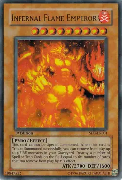 YuGiOh Infernal Flame Emperor - Ultra Rare 1st Edition (SD3-EN001) - Image 1