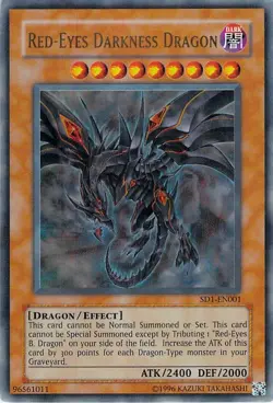 YuGiOh Red-eyes Darkness Dragon (SD1-EN001) Unlimited Ultra Rare (NM, unplayed) - Image 1