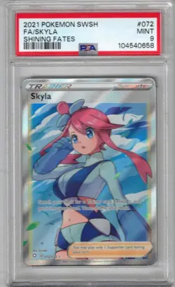 2021 POKEMON SWSH #072/072 SKYLA FULL ART SHINING FATES PSA 9 - Image 1