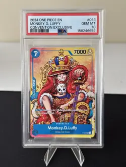 One Piece Monkey D. Luffy Convention Exclusive English King Promo P-043 PSA 10 - Image 1