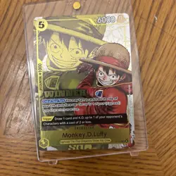Bandai One Piece CCG Winner Monkey.D.Luffy Character Card P-106 Egghead promo - Image 1