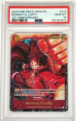 2023 One Piece Monkey D. Luffy 1st Anniversary Special ST01-012 PSA 10 English - Image 1