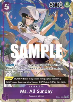 ONE PIECE KINGDOMS OF INTRIGUE MS. ALL SUNDAY (ALTERNATE ART) OP04-064 - Image 1