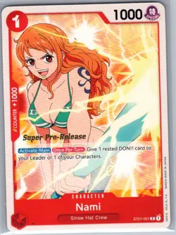 Nami ST01-007 English Super Pre-Release - One Piece Card - NM - Image 1