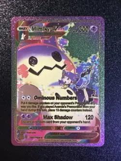 Custom Rainbow Foil Display Card Mimikyu VMAX Fan Art Card Mint TG21/TG30 - Image 1