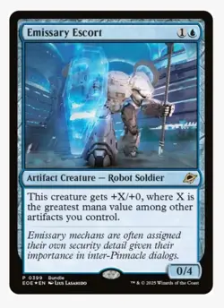 Emissary Escort (FOIL) MTG EOE | EDH Artifacts Matter Robot Soldier | Promo | NM - Image 1